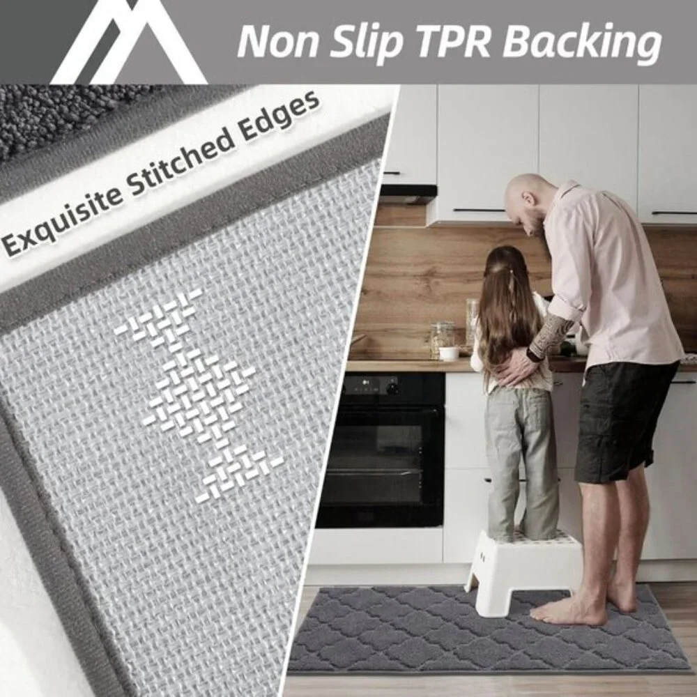 New Soft 20 x 59In Kitchen Floor Mat, Super Absorbent Non-Skid Washable Rug